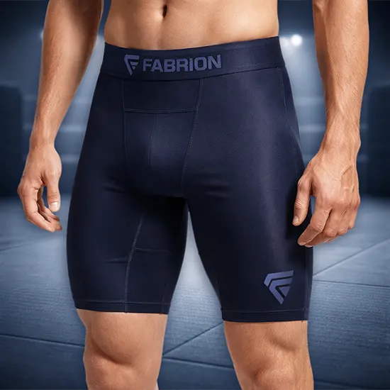 Custom compression shorts manufactured by Fabrion Thailand