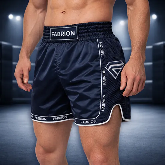 Custom Muay Thai shorts manufactured by Fabrion Thailand