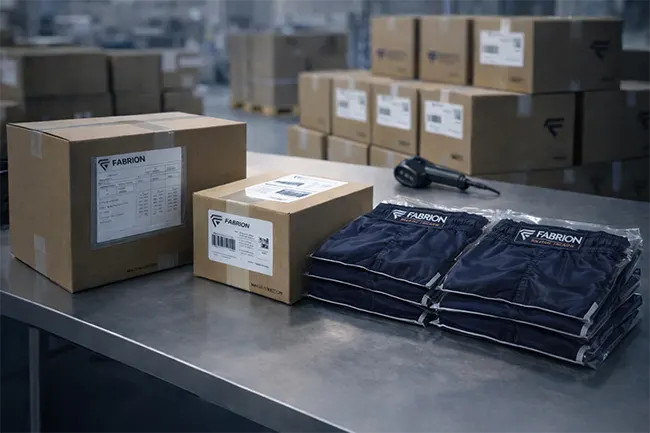 Packaging for custom Muay Thai shorts manufacturing