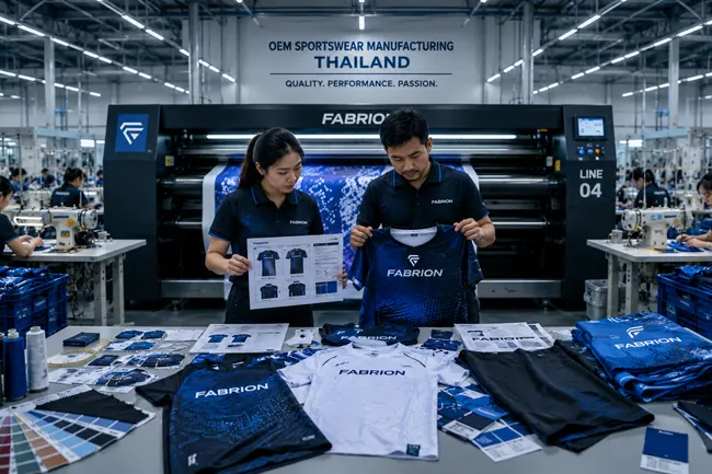 OEM sportswear manufacturing in Thailand at Fabrion factory