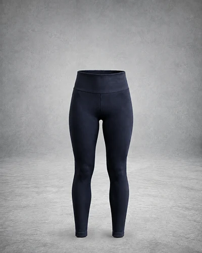 Custom full-length activewear leggings with a wide, high-rise waistband