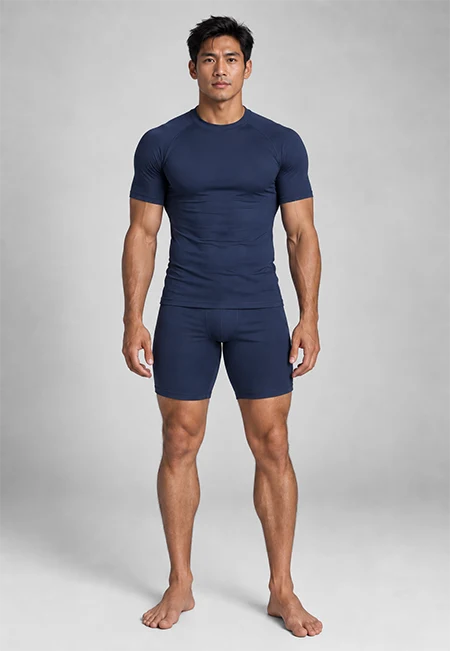 Custom rashguard and compression shorts