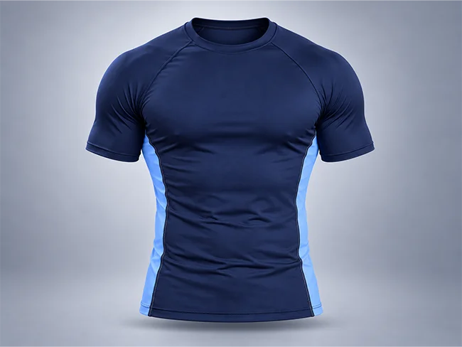 Custom short-sleeve rashguard with side panels for BJJ and MMA